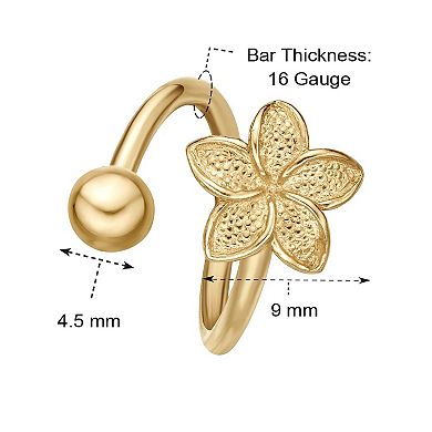 Lila Moon 10k Gold Lotus Flower Twist Belly Ring