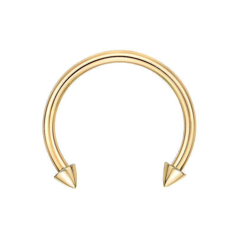 17970617 Lila Moon 14k Gold Spiked Horseshoe Nipple Ring, W sku 17970617
