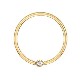 Lila Moon 14k Gold Captive Bead Hoop Nipple Ring