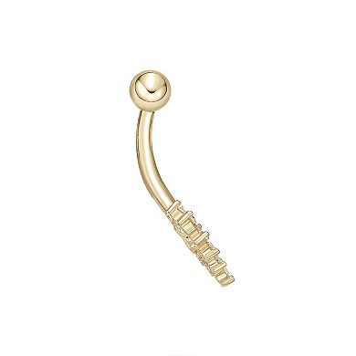 Lila Moon 14k Gold Cubic Zirconia Heart Belly Ring