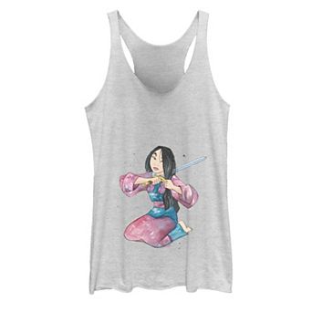 Disney's Mulan First Cut Watercolor Pose Juniors' Graphic Tank Top