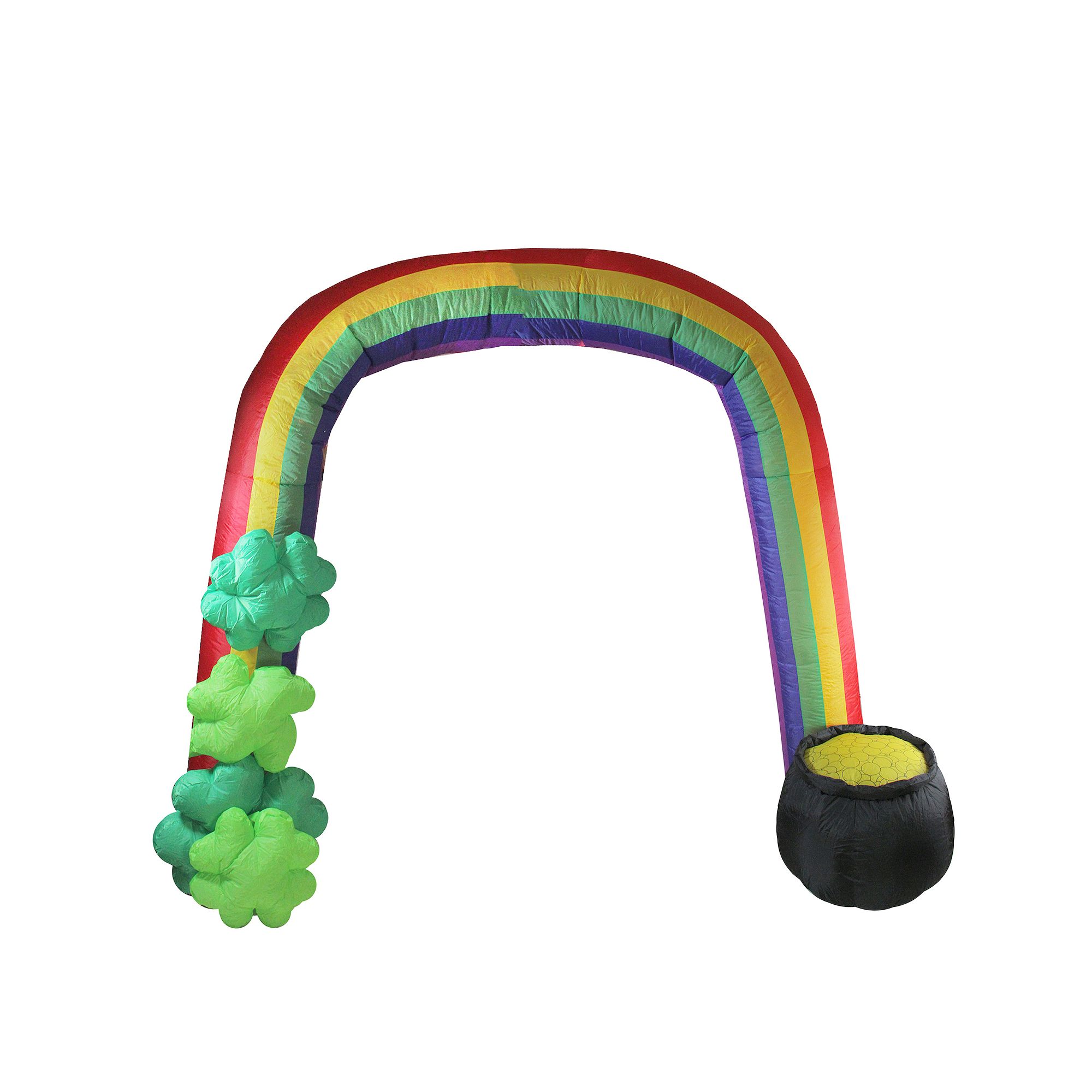 Rainbow St. Patricks Day 10 Ft. Light-Up Inflatable Outdoor Decor, Green