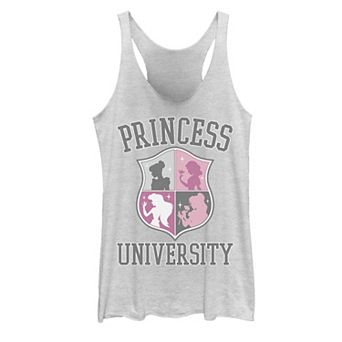 Juniors' ©Disney Princess University College Text Logo Graphic Tank Top