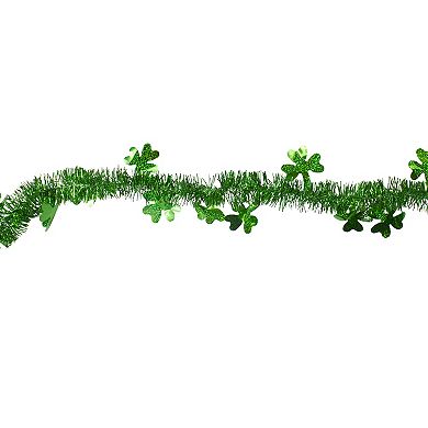 Green Tinsel Irish Shamrock St. Patrick's Day Garland