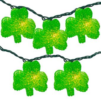 Green Irish Shamrock St Patrick's Day 10-Light String Lights