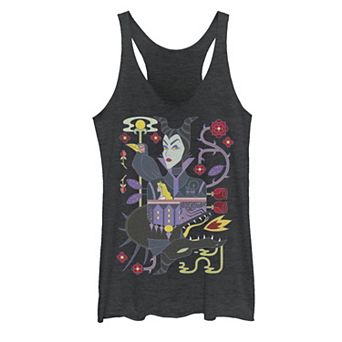 Disney's Sleeping Beauty Maleficent Playing Card Juniors' Graphic Tank Top