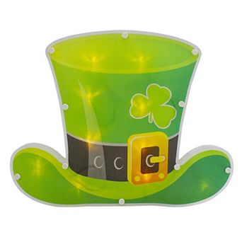 LED Irish St. Patrick's Day Leprechaun Hat Window Wall Decor