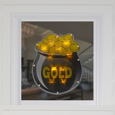 LED Irish St. Patrick's Day Gold Window Wall Decor