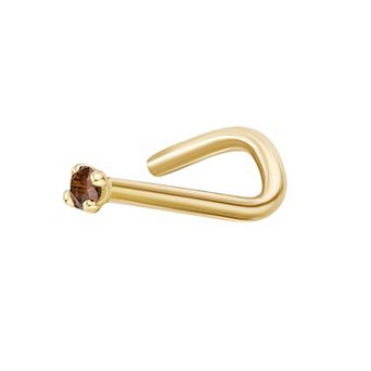 Lila Moon 14k Gold Brown Diamond Accent Nose Stud