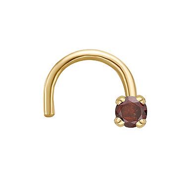 Lila Moon 14k Gold Brown Diamond Accent Nose Stud