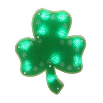 LED Green Shamrock St. Patrick's Day Window Wall Decor