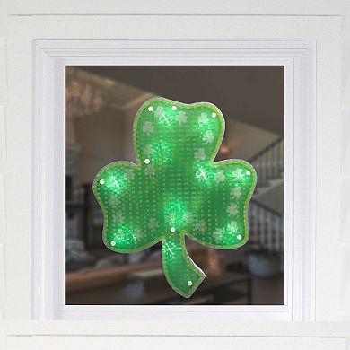 LED Green Shamrock St. Patrick's Day Window Wall Decor