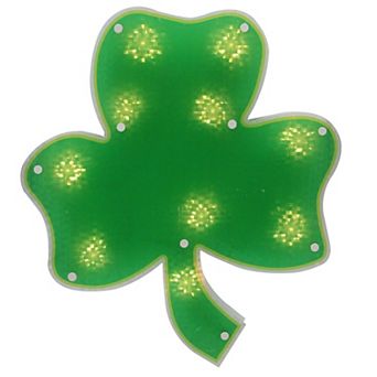 Light-Up Green St. Patrick's Day Irish Shamrock Window Wall Decor