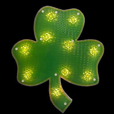 Light-Up Green St. Patrick's Day Irish Shamrock Window Wall Decor