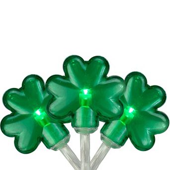 Green LED Mini St Patrick's Day Shamrock 20-Light String Lights