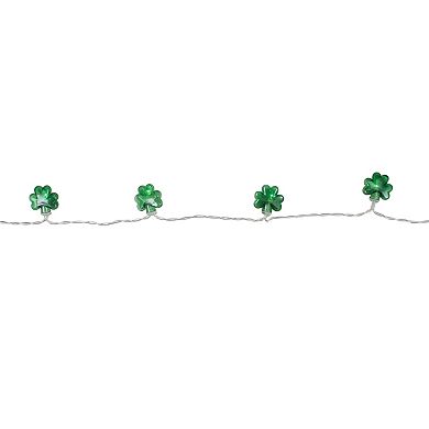 Green Mini LED St Patrick's Day Shamrock 20-Count String Lights