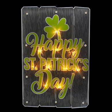 Light-Up Happy St. Patrick's Day Shamrock Window Wall Decor