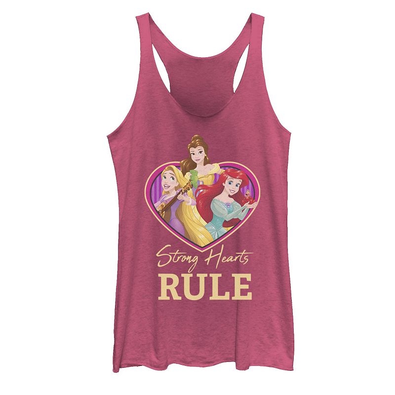 Disney Princesses Juniors' Trio Strong Hearts Rule Tank Top, Girl's, 