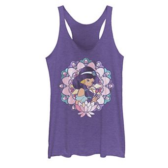 Juniors' ©Disney Aladdin Jasmine Stained Glass Lotus Graphic Tank Top