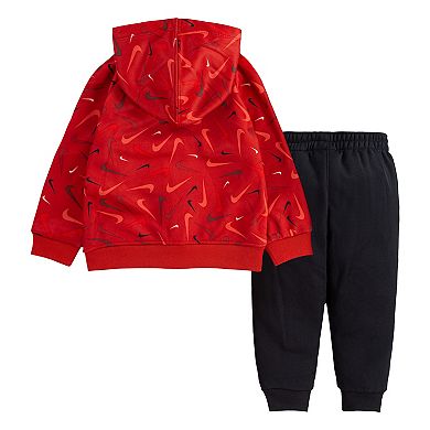 Toddler Boy Nike Therma-FIT Swooshfetti Zip Hoodie & Pants Set