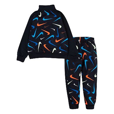 Toddler Boy Nike Swooshfetti Print Tricot Zip Jacket & Pants Set