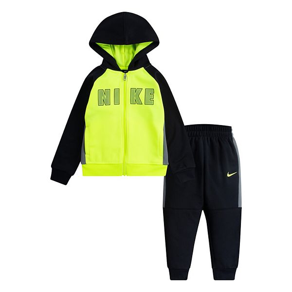Toddler Boy Nike ThermaFIT Colorblock Zip Hoodie & Pants Set