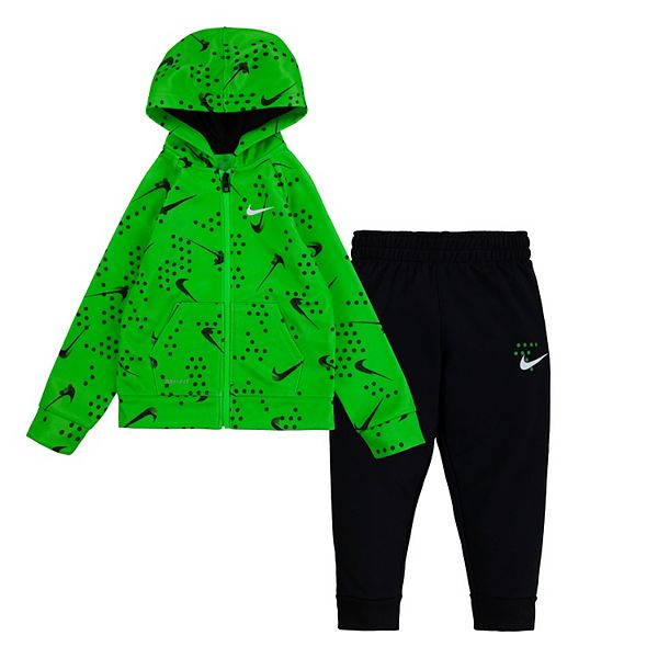 Toddler Boy Nike ThermaFIT Swooshfetti Zip Hoodie & Pants Set