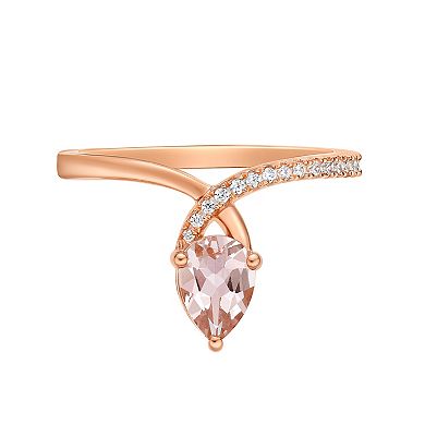 Gemminded 10k Rose Gold Morganite & Diamond Accent Twist Ring