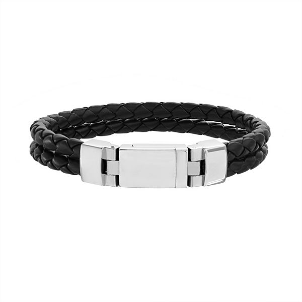 Kohls mens leather bracelet sales