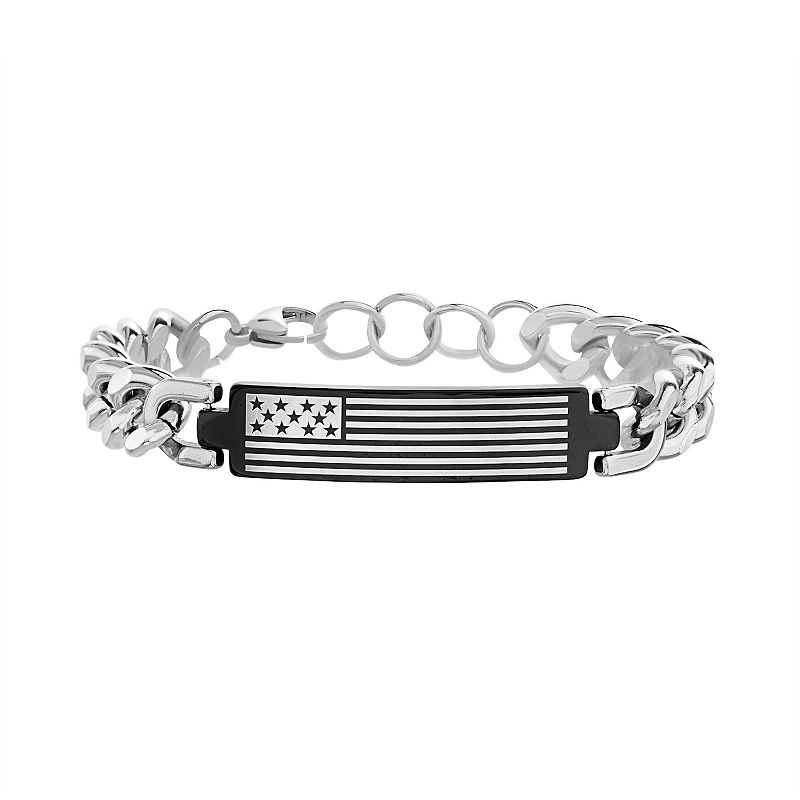 60961279 1913 Mens Stainless Steel American Flag Bracelet,  sku 60961279