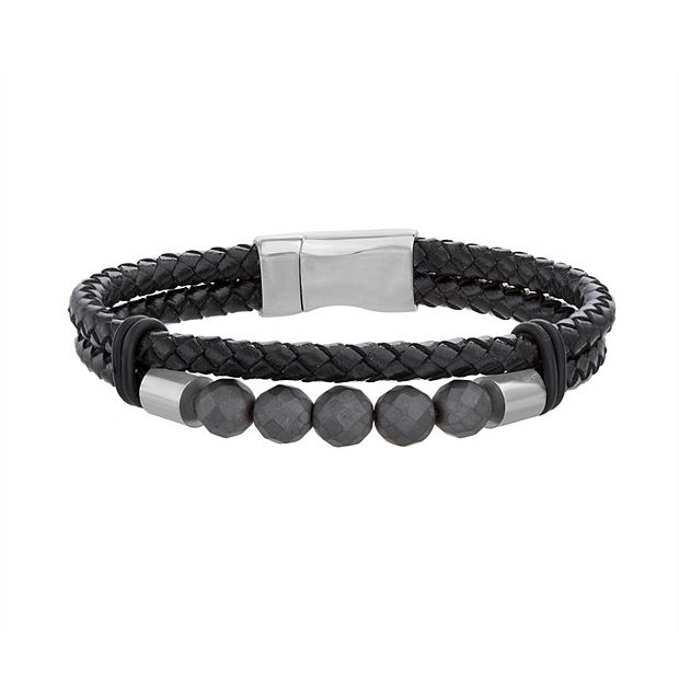 Kohls mens leather bracelet deals
