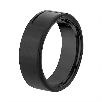 1913 Men's Black Ion-Plated Stainless Steel Ring