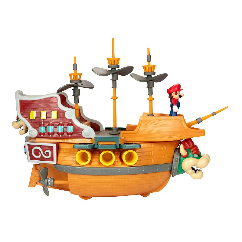 Super Mario Deluxe Bowsers Ship Playset, Multicolor