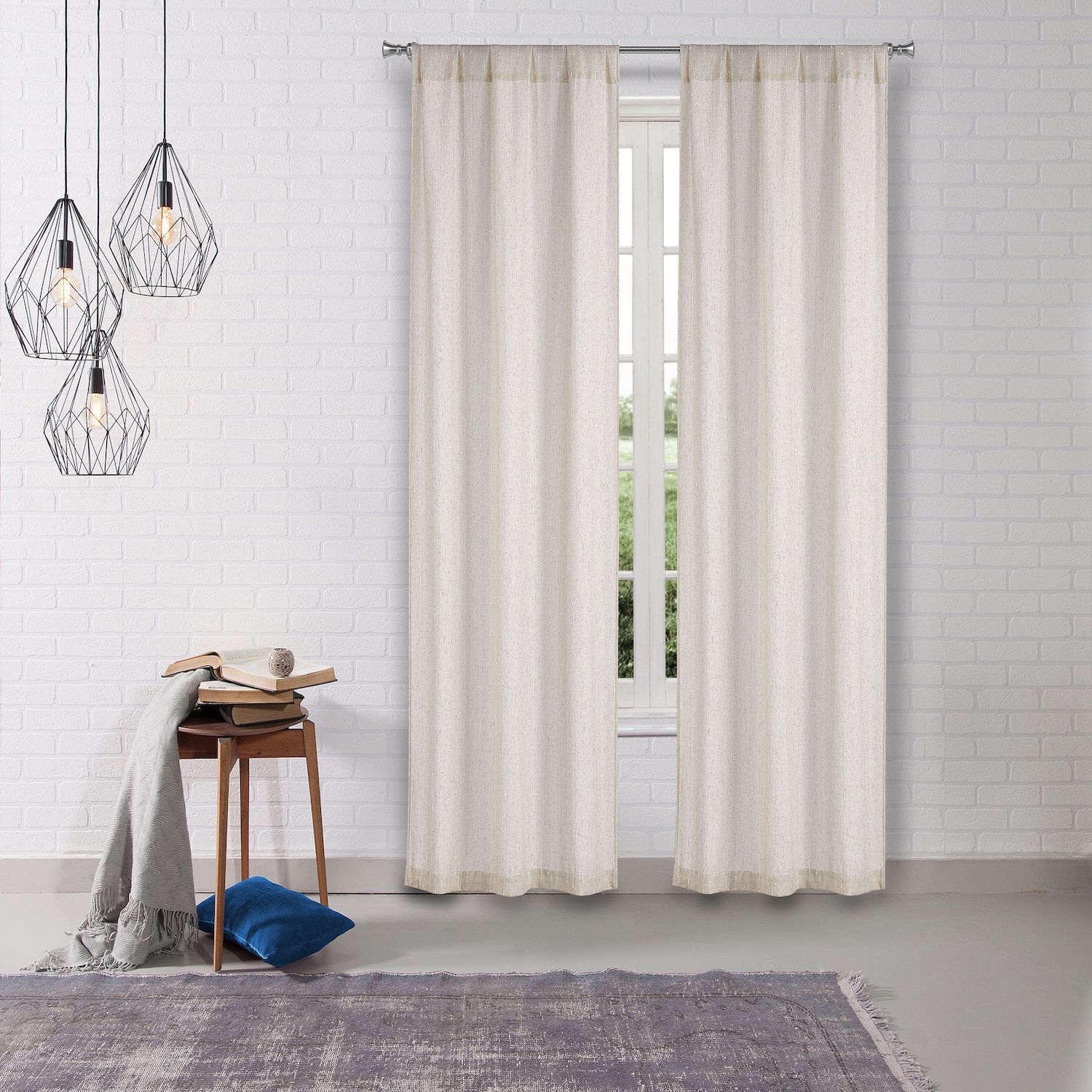 Image for Duck River Textile Demi Pompom 2-pack Window Curtain Set at Kohl's.