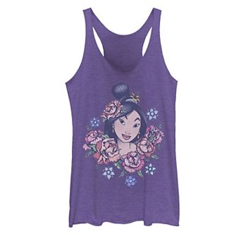 Disney's Mulan Juniors' Floral Portrait Vintage Graphic Tank Top