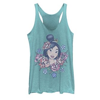 Disney's Mulan Juniors' Floral Portrait Vintage Graphic Tank Top