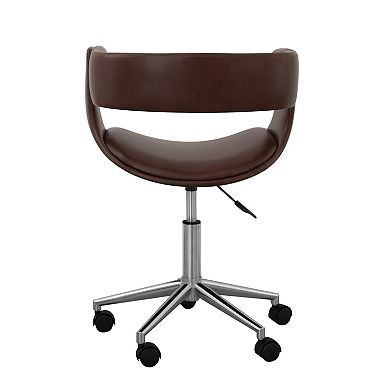 Teamson Home Faux Leather Swivel Office Chair