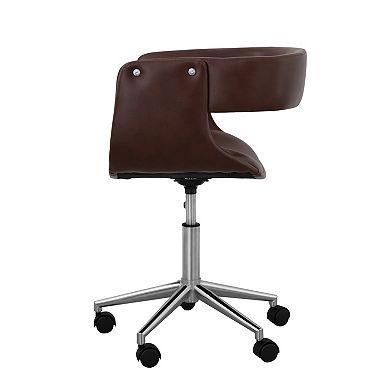 Teamson Home Faux Leather Swivel Office Chair