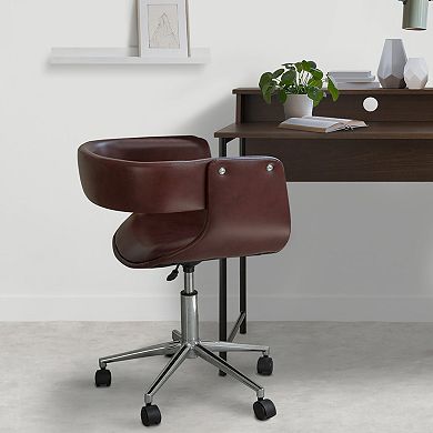 Teamson Home Faux Leather Swivel Office Chair