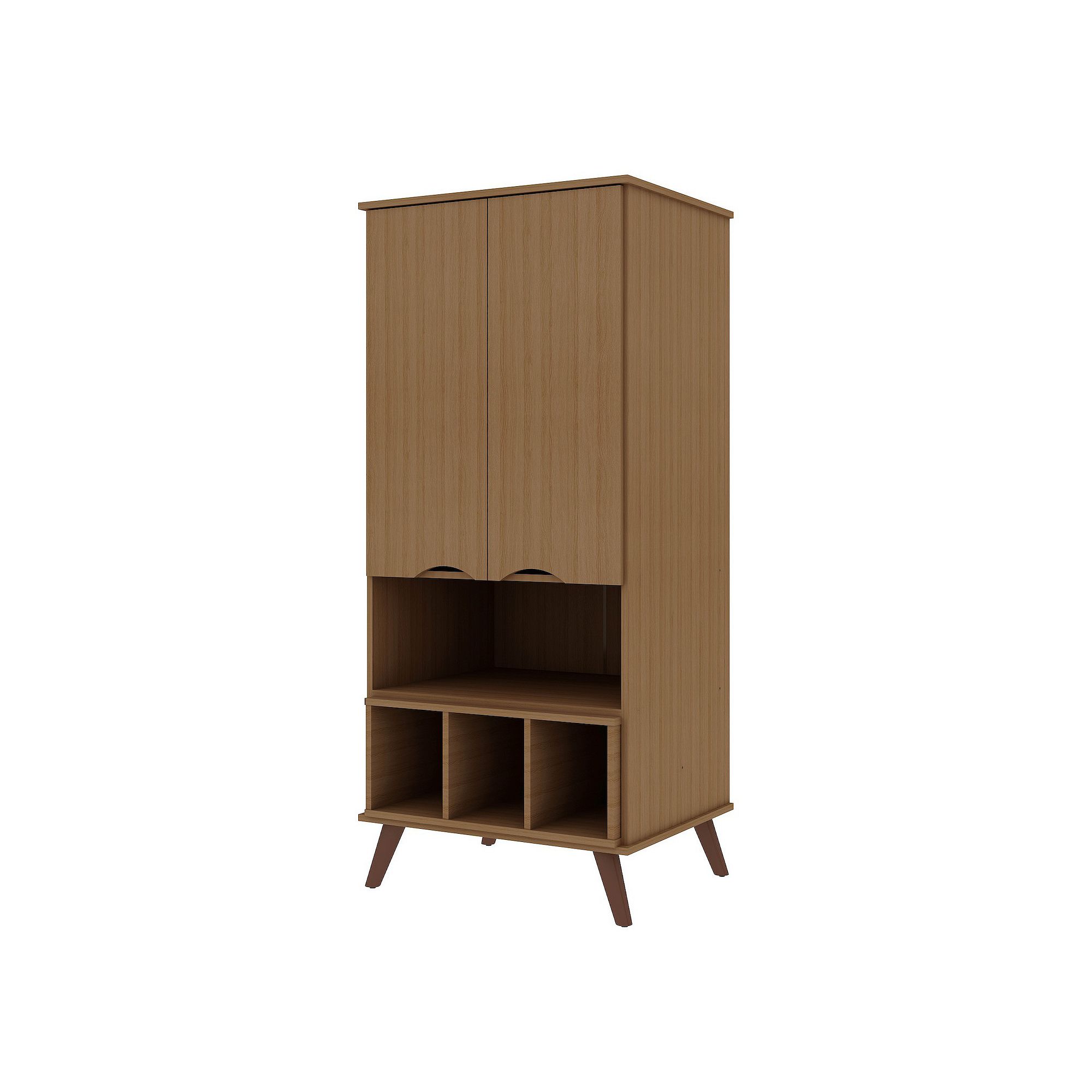 MANHATTAN COMFORT Hampton Display Cabinet, Maple Ivory