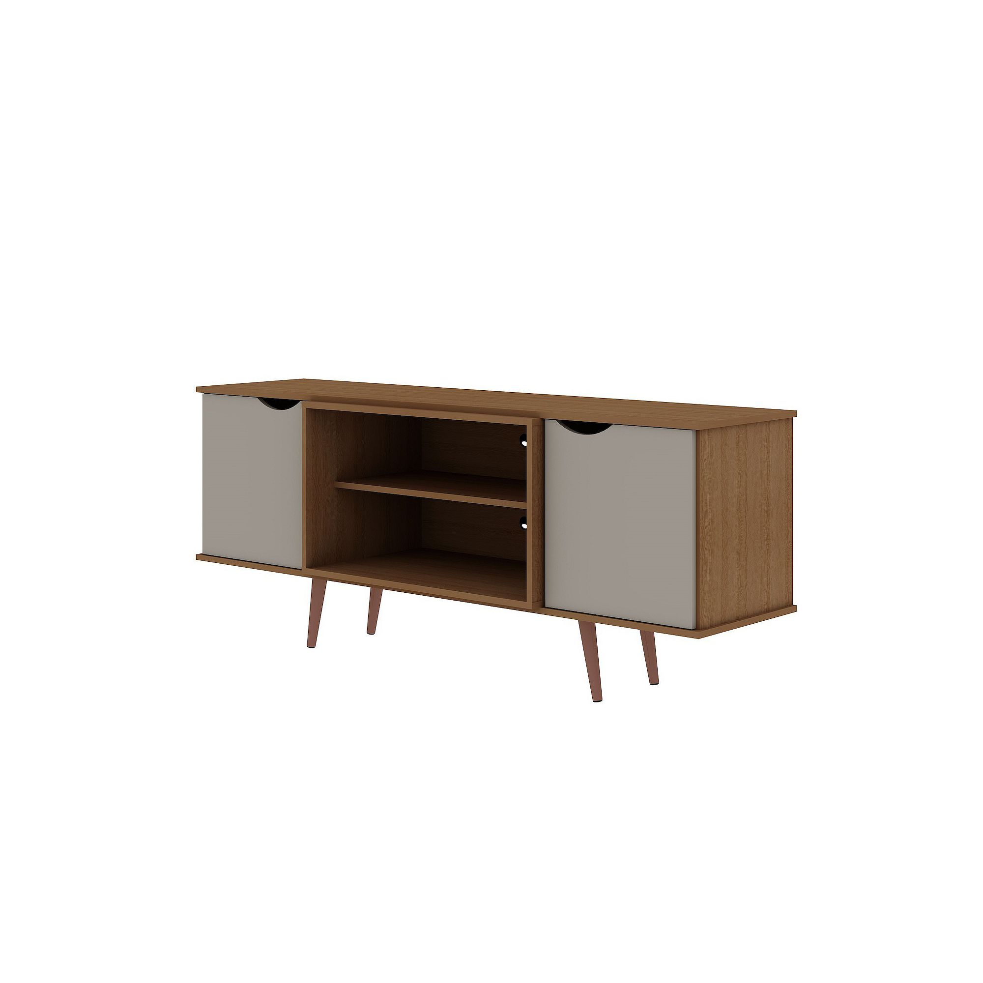 MANHATTAN COMFORT Hampton 62.99 TV Stand, Maple Ivory Off White