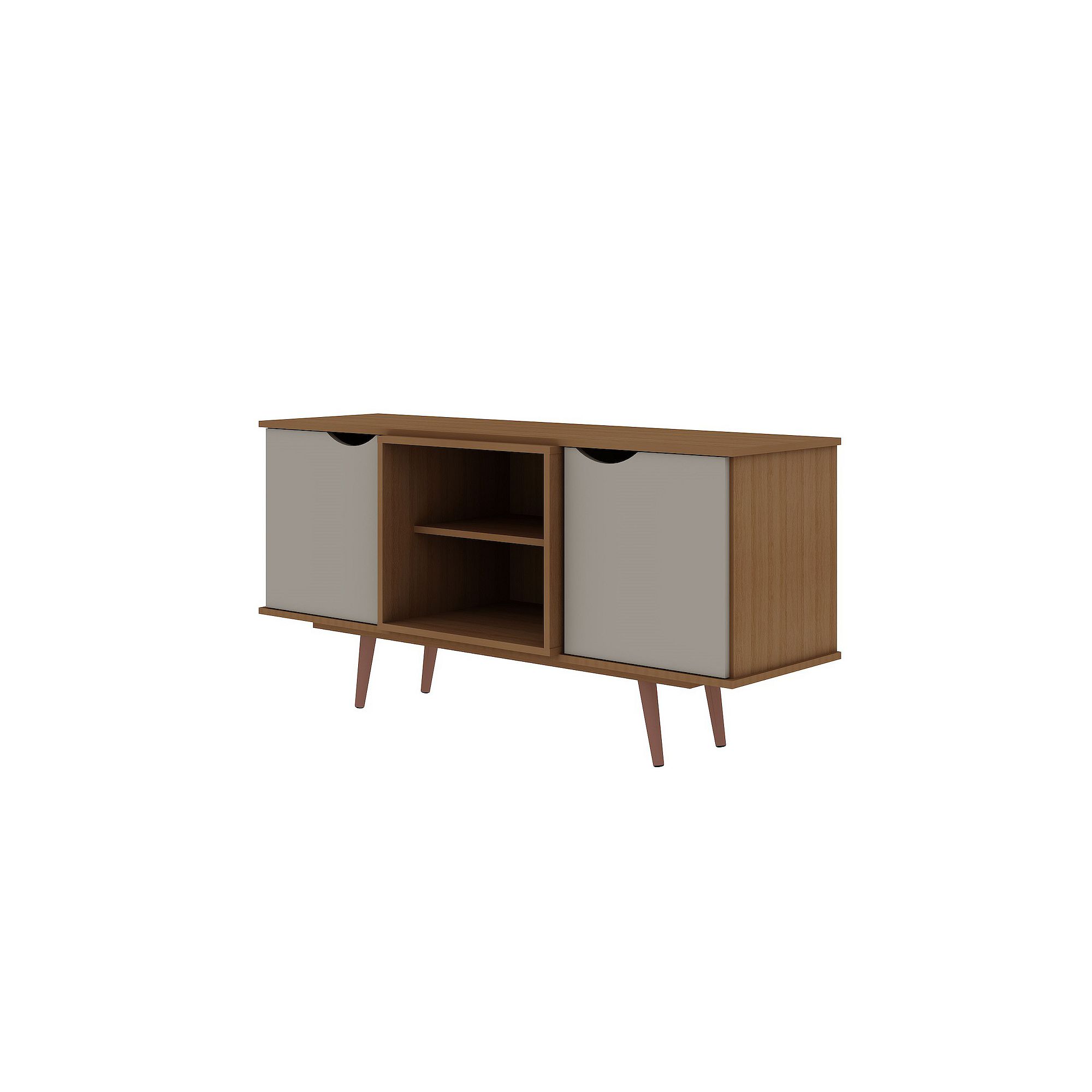 MANHATTAN COMFORT Hampton 53.54 TV Stand, Maple Ivory Off White