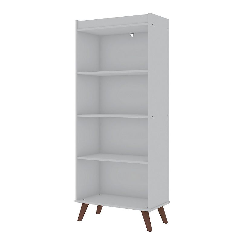 MANHATTAN COMFORT Hampton 4-Shelf Bookcase, White