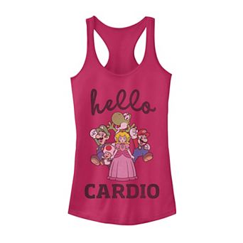 Juniors' Nintendo Super Mario Hello Cardio Cursive Graphic Tank Top