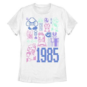 Juniors' Nintendo Super Mario 35th Anniversary 1985 Pixel Art Graphic Tee