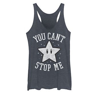 Juniors' Nintendo Super Mario You Can't Stop Me Neon Graphic Tank Top