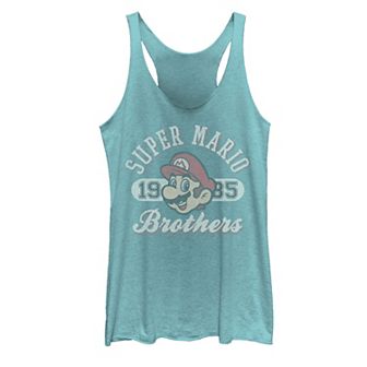 Juniors' Nintendo Super Mario Bros 1985 Face Vintage Logo Graphic Tank Top