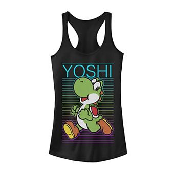 Juniors' Nintendo Super Mario Yoshi Retro Fade Poster Graphic Tank Top