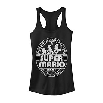 Juniors' Nintendo Super Mario Brick Break 85 Tie Dye Logo Graphic Tank Top