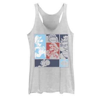 Juniors' Nintendo Super Mario Outline Panels Graphic Tank Top